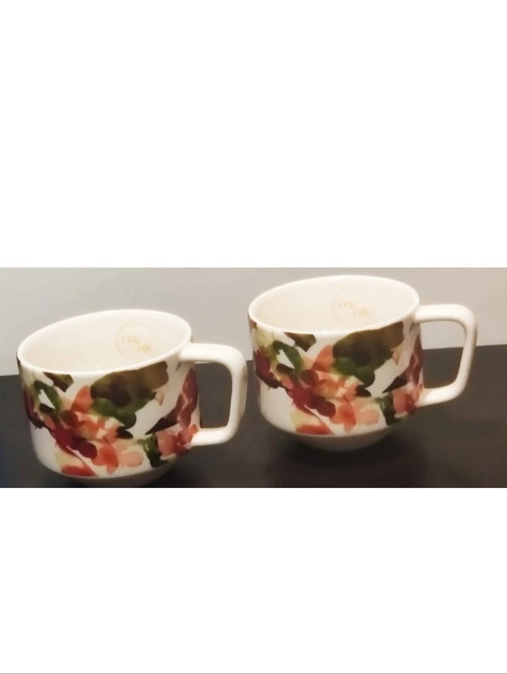 Starbucks 02/08 Floral Watercolors 12oz Ceramic Coffee Mug 2014